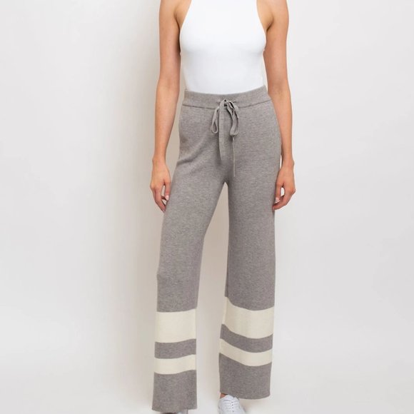 CASUAL DOLLZ STRIPED WIDE LEG PANTS - GRAY - Picture 2 of 4